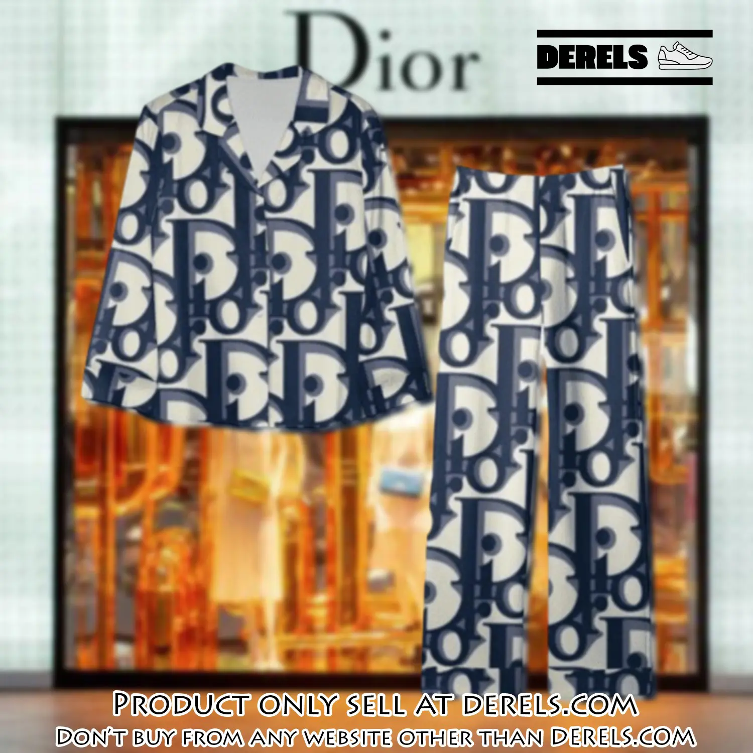 Trending luxury dior satin pajama set pjs1044 dr3448742